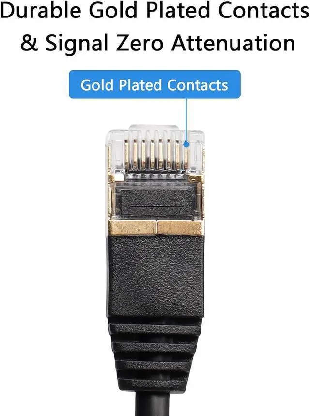 Alt view image 2 of 7 - SinLoon 90 Degree Right Angle Cat8 Ethernet Cable, High Speed 40Gbps 2000Mhz Network Cord, with Gold Plated Plug SFTP Wires CAT8 RJ45 Connector Gaming LAN Cable,for PC, Router (Right 0.3M/1FT)
