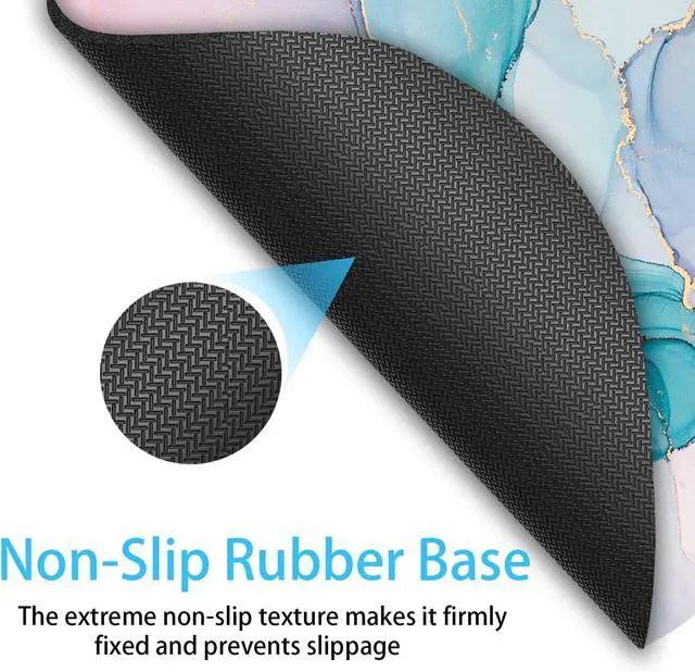 Alt view image 6 of 7 - Small Mouse PadMini Mouse Pad 6 x 7 Inchfor Laptop Keyboard Tray Wireless Mouse Home Office Travelwith Non-Slip Rubber Base Waterproof Mouse MatCyan Blue Marble