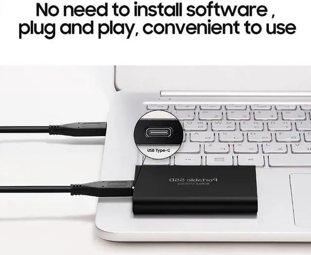 Alt view image 5 of 6 - 7TB Portable SSD External Hard Drive External Solid State Drive Mobile SSD External Drive USB 3.1/USB-C High Speed for Desktop & Laptop Windows PC Mac Linux