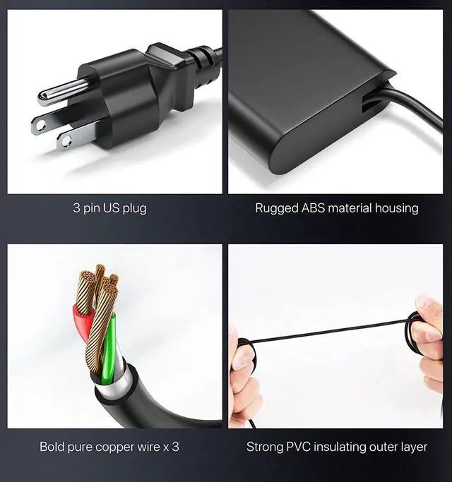 Alt view image 5 of 7 - 150W 7.7A Charger for HP ZBook 15 Studio Create Fury G3 G4 G5 G6 G7 G8, HP OMEN Pavilion Gaming 15 17, HP 150W Slim Smart AC Adapter TPN-CA11 TPN-DA09, HP USB-C Dock G5 Power Supply