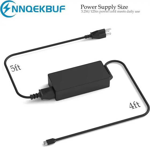 Alt view image 5 of 7 - 45W Chromebook Charger Universal USB C Laptop Charger for HP Chromebook 14 11 X360 X2 Series Type C Power Cord Replacement for Google Lenovo Dell ASUS Acer Samsung Notebook Computer USB-C Charger