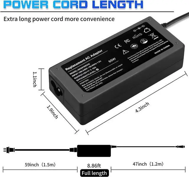 Alt view image 4 of 7 - 65W 19V 2.37A AC Adapter Replacement For Acer Chromebook R11 11 13 14 15 Charger C720 C738T CB3 CB3-532 CB3-111 CB3-131 CB3-132 CB3-431 CB3-531 CB5 CB5-132T CB5-571 C731 R13 Computer Laptop Power Cord