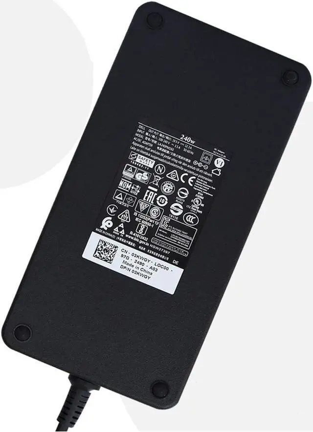 Alt view image 5 of 6 - 240W AC Charger for Dell Alienware M17 R1 R2 R3 R4 R5 M17X R2 R3 M18X Area-51m R2 G5 G7 M6400 M6500 M6600 J211H FWCRC C3MFM U896K 6RTJT Y044M Laptop Adapter Power