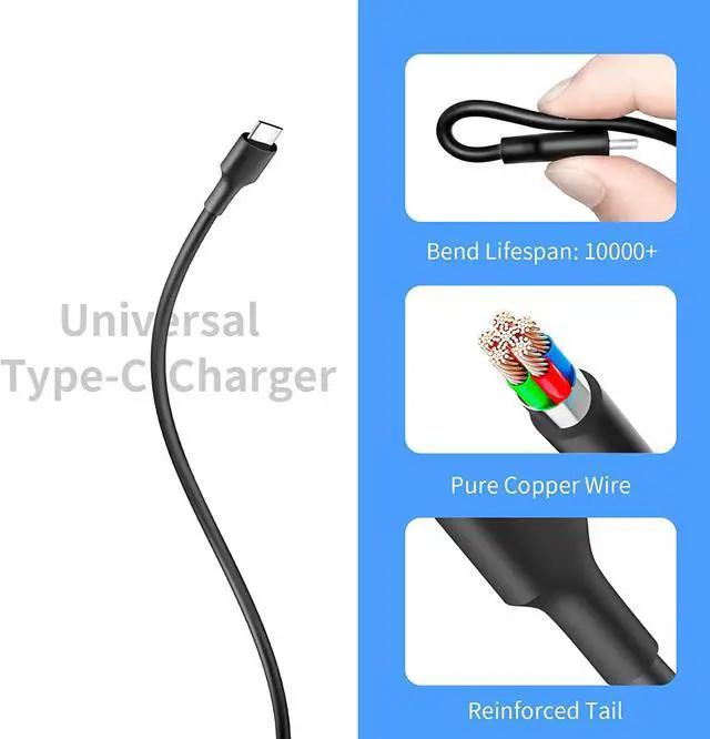 Alt view image 3 of 6 - 45W USB C Charger Replacement for Lenovo ThinkPad T14 T14s T15 E14 E15 L13 L14 L15 R14 X13 Yoga Gen 1 2 3; T470 T480 Chromebook IdeaPad Yoga Type C Laptop Power Supply Cord