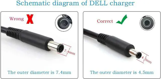 Alt view image 2 of 7 - 65W 45W OEM Charger for  Inspiron 14 15 16 5420 5425 3520 3521 3525 5620 5625 Vostro 3400 3500 3420 3425 3520 3525 5620 5625 Latitude 3520 3420 3320 Laptop 19.5V 3.34A Power Supply Adapter Cord