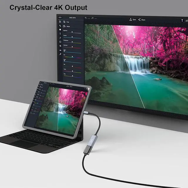 Alt view image 7 of 7 - USB C to HDMI Adapter USB Type-C to HDMI Adapter [Thunderbolt 3 Compatible] with MacBook Pro 2019/2018/2017 MacBook Air/iPad Pro 2019 Samsung Galaxy S10/S9 and More