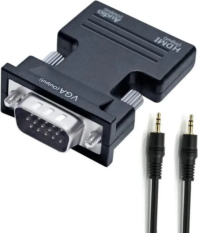 Main image of DTech HDMI to VGA Adapter with 3.5mm Audio Port (PC HDMI Source Output to VGA TV) for Old Computer Monitor Laptop Projector 1080P Video (Female HDMI in Male VGA Out adaptador)