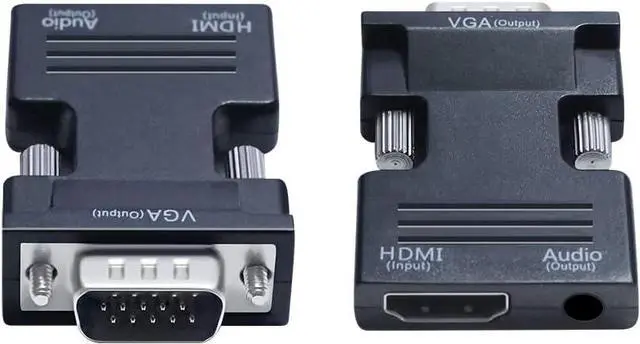Alt view image 7 of 7 - DTech HDMI to VGA Adapter with 3.5mm Audio Port (PC HDMI Source Output to VGA TV) for Old Computer Monitor Laptop Projector 1080P Video (Female HDMI in Male VGA Out adaptador)