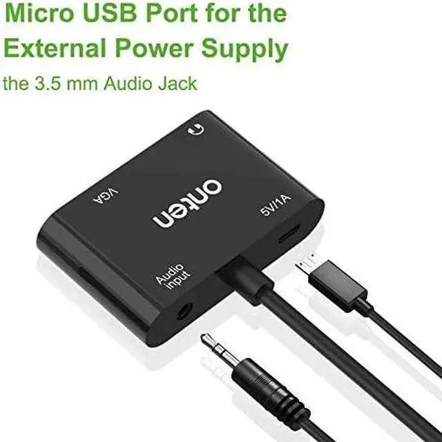 Alt view image 2 of 6 - ONTEN HDMI to VGA HDMI Adapter, HDMI Splitter 1 HDMI in VGA HDMI 2 Out , HDMI to HDMI VGA Adapter for Computer, Desktop, Laptop, PC, MonitorPower Supply