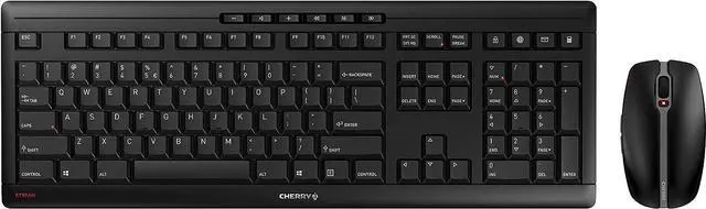 Main image of CHERRY Stream Desktop - Wireless Keyboard and Mouse Combo - US Layout - QWERTY Keyboard - Black