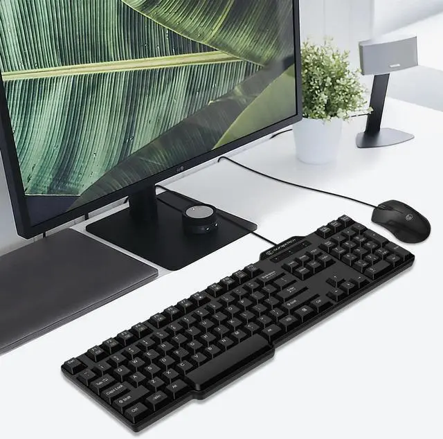 Alt view image 7 of 7 - Wired Keyboard and Mouse Combo, Gofreetech Full-Size Keyboard and Mouse Combo with Optical 3 Button Mouse, USB Plug-and-Play, Compatible with Desktop, Laptop, Notebook, PC Windows