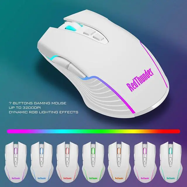 Alt view image 5 of 7 - K10 Wireless Gaming Keyboard and Mouse Combo, LED Backlit Rechargeable 3800mAh Battery, Mechanical Feel Anti-ghosting Keyboard + 7D 3200DPI Mice for PC Gamer (White)