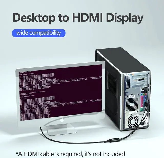 Alt view image 2 of 7 - VGA to HDMI Adapter with Audio (PC VGA Output Source to TV/Monitor with HDMI Input Display) VGA Male to HDMI Female Converter for Monitor 1080p VGA HDMI Adapter USB Powered