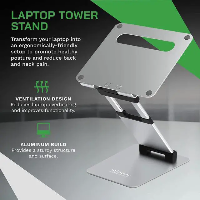 Alt view image 2 of 6 - obVus Solutions Adjustable Laptop Tower Stand | Multiple Awards from Top Technology, Business and Health Magazines | Sitting to Standing in Seconds | Reduce Back and Neck Pain | Designed in The USA