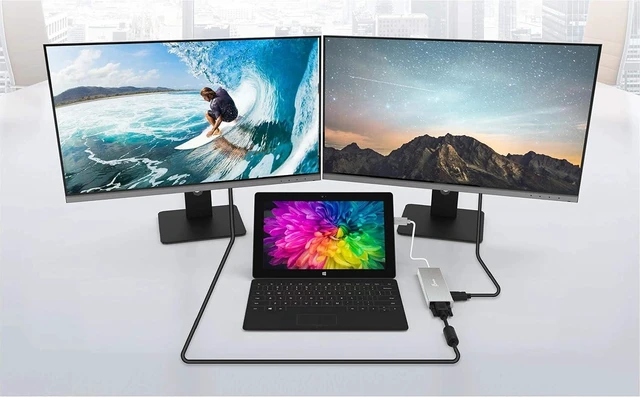 Alt view image 4 of 7 - j5create USB A Hub with HDMI, VGA, Ethernet + USB C to USB Type-A Adapter (JUD380 + JUCX15X2)