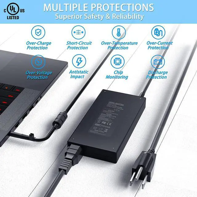 Alt view image 5 of 7 - VHBW Replacement for HP 120W Power Adapter Compatible with HP Envy DV4 5300 DV6 7300 DV7 7000 7300 EliteBook 8460W 8560W Thunderbolt Dock 120W G2 HSTNN-DA25 ADP-120MH AC Adapter