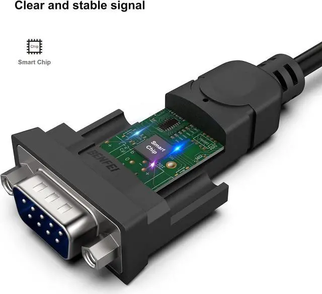 Alt view image 6 of 7 - USB to Serial Adapter 6 Feet USB to RS-232 Male (9-pin) DB9 Serial Cable Prolific Chipset Windows 11/10/8.1/8/7 Mac OS X 10.6 and AboveNot VGA