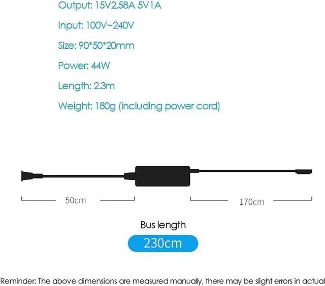 Alt view image 2 of 6 - 65W Surface Pro Charger Compatible with Microsoft Surface Pro 3 4 5 6 7 8 9 X 1769 1736 1800 Laptop Charger
