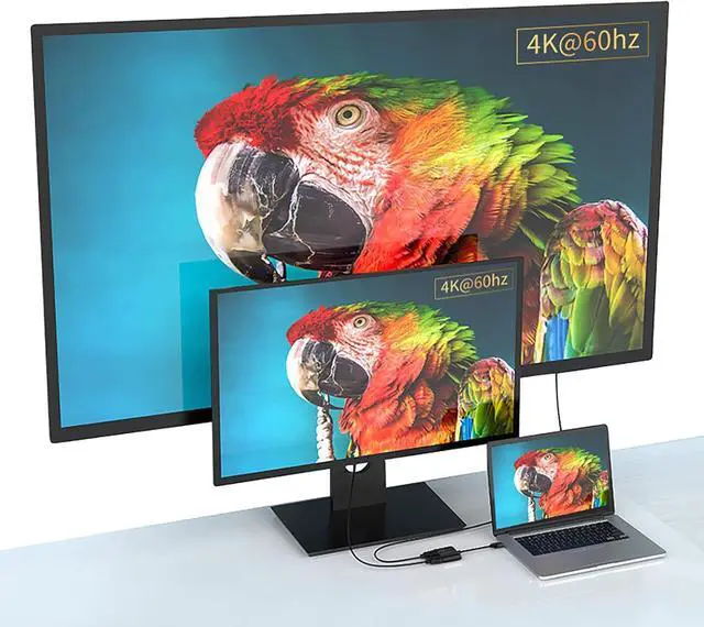 Alt view image 2 of 4 - USB 3.0 to Dual HDMI Adapter - 4K+4K 60Hz Ultra HD - Built-in DisplayLink DL6950 Chip - Extend Screen to Multiple Monitor TV Compatible with Windows Mac OS Android Chrome OS Ubuntu(HDMI+HDMI)