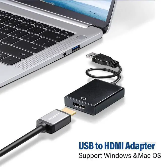 Alt view image 5 of 7 - USB to HDMI Adapter USB 3.0/2.0 to HDMI 1080P/60Hz Multi-Display Graphics Converter Cable with Video Audio for Laptop PC Monitor Projector HDTV Compatible with Windows (Not Support Linux Vista)