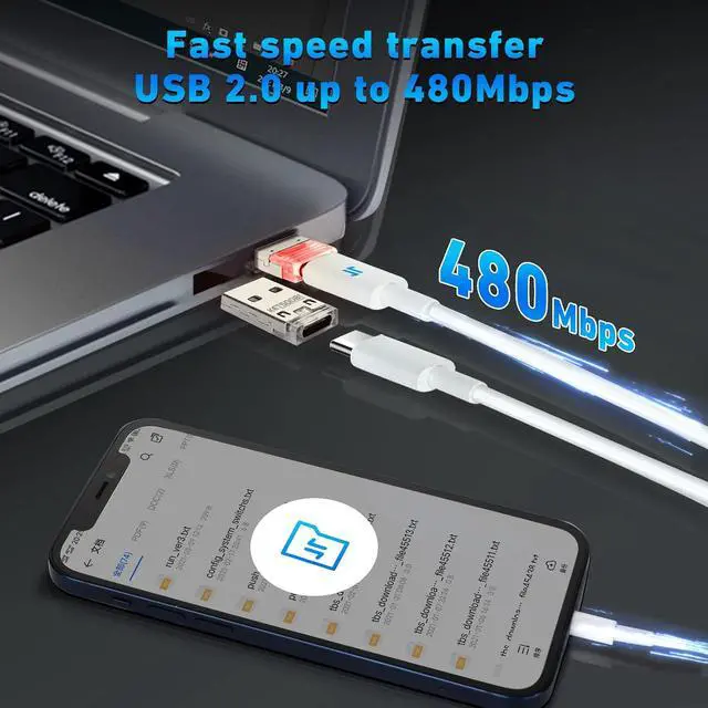 Alt view image 5 of 7 - USB C to USB Adapter 3-Packs Type C Male to USB A Female Converter with LED Indicator Red Color