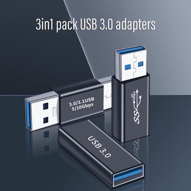Alt view image 2 of 5 - 3kinds of USB 3.0 apters kit USB 3.0 Female to Female and Male to Male and Female to Male high Speed Convert Extension Coupler Connector converte Black