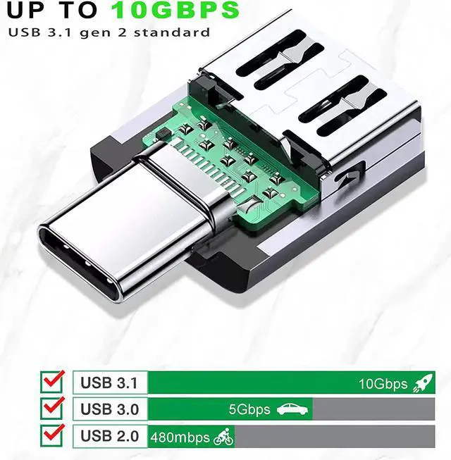 Alt view image 5 of 6 - USB C to USB Adapter 3.1 Gen 2 10Gbps USB to USB C Adapter USB-C Male to USB 3.0 A Female USB 3.2 Type C OTG Converter for MacBook pro Laptop PC iMac iPad air