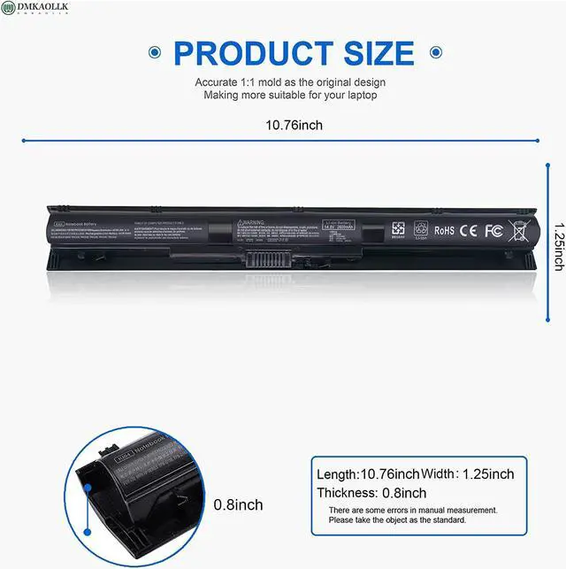 Alt view image 3 of 7 - 800049-001 KI04 Notebook Battery for HP Pavilion 15-ab 15-an 17-g 15t-ab100 17t-g100 17t-s100 cto Series 15-ab143cl 15-ab223cl 15-ab153nr 15-an044nr 14-ab166us 17-ab220nr 17-g133cl 800009-421 TPN-Q158