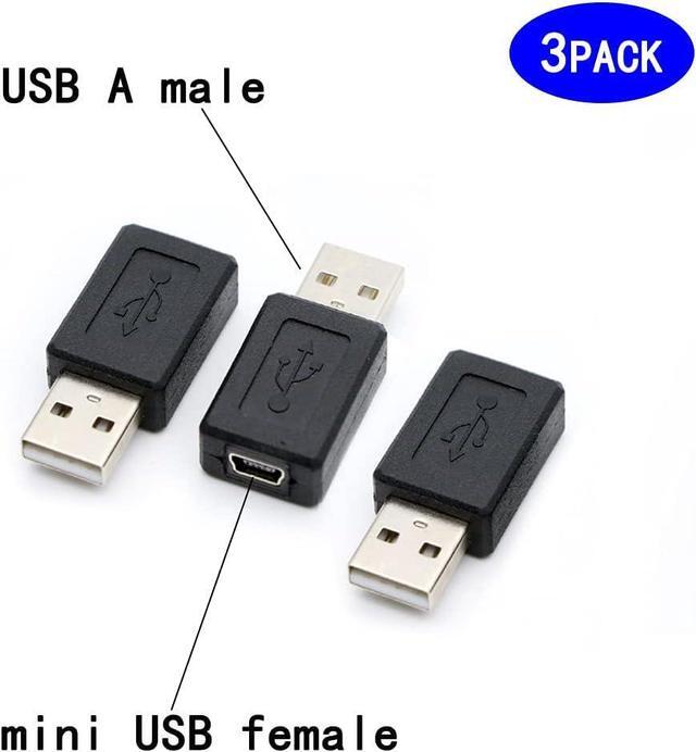 Alt view image 2 of 5 - 3 Pack USB 2.0 A Male to USB B Mini 5 Pin Female Adapter Converter