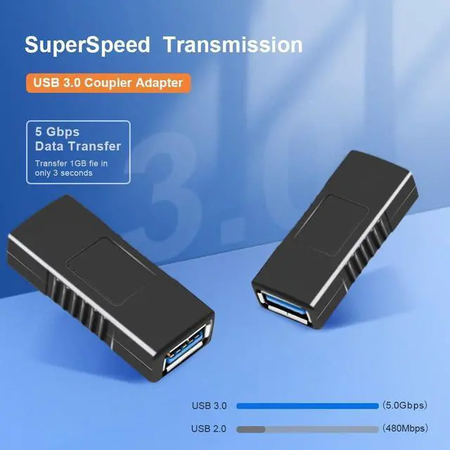Alt view image 2 of 6 - SuperSpeed USB 3.0 Coupler Adapter Type A Female to Female Bridge Extension Connector by (2PCS)