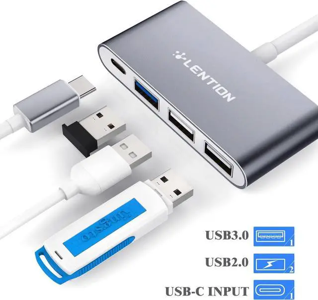 Alt view image 2 of 6 - 4-in-1 USB-C Hub with Type C USB 3.0 USB 2.0 for 2025-2016 MacBook Pro (M1-M5) iPhone 17-15 New Mac Air/Surface ChromeBook More Multiport Charging & Connecting Adapter (C13 Space Gray)