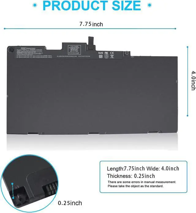 Alt view image 2 of 6 - CS03XL Notebook Battery for HP EliteBook 840 850 755 745 G3 G4 ZBook 15u G3 G4 Series 800513-001 854047-2C1 800231-141 800231-1C1 854047-1C1 996QA101H TA03XL TA03051XL CS03 CS03046XL CS03046XL-PL MT43