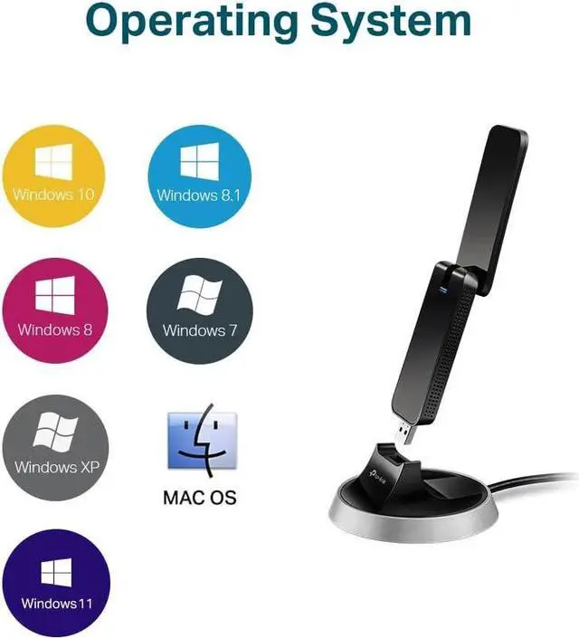Alt view image 3 of 6 - TP-Link AC1900 USB 3.0 WiFi Adapter for PC(Archer T9UH)- Dual Band Wireless Network Dongle for Desktop with 2.4GHz/5GHz High Gain Antennas, Supports Windows 11/10/8.1/8/7, Mac OS 10.9 - 10.14