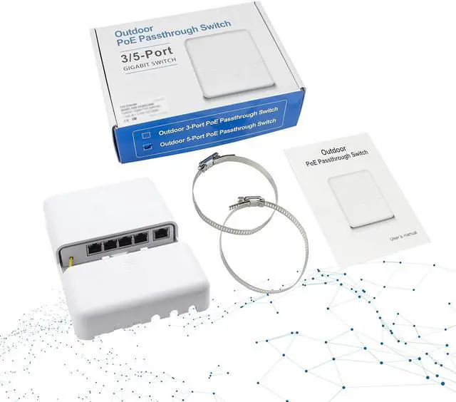 Alt view image 7 of 7 - Gigabit 4-Port PoE Switch/Extender Outdoor IP65 Waterproof PoE Passthrough/PoE Amplifier/PoE Booster,60W 48V 10/100/1000Mbps. IEEE 802.3af/at/bt Compliant,by ThePoEstore