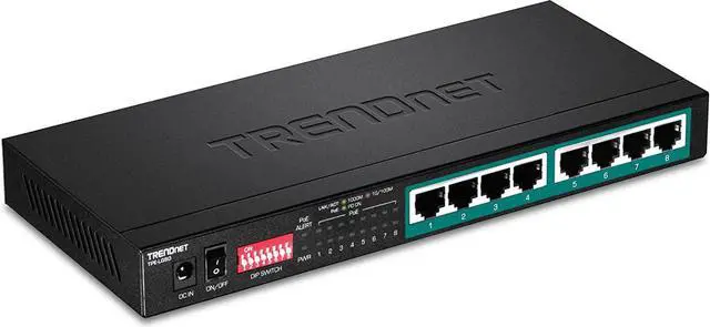 Main image of TRENDnet 8-Port Gigabit Long Range Poe+ Switch, TPE-LG80, 65W Poe Budget, Ethernet/Network Switch, Long-Range Poe+ Extends Range Up to 200M (656 ft.), 16 Gbps Switching Capacity, Lifetime Protection