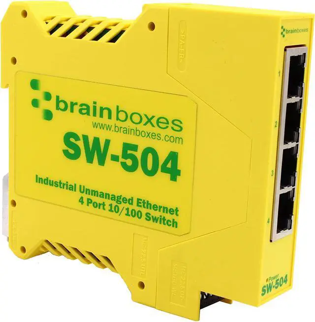 Main image of Brainboxes Switch - 4 Ports - DIN Rail mountable (SW-504)