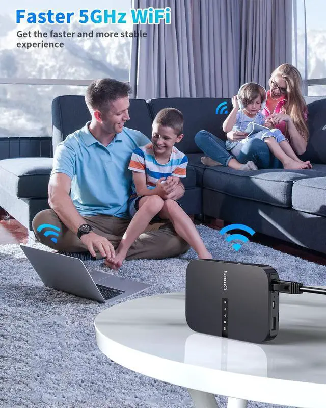 Alt view image 7 of 7 - NewQ Filehub AC750 Travel Router: Portable Hard Drive SD Card Reader & Mini WiFi Range Extender for Travel | Wireless Access External Harddrive & USB Storage Device to Backup Photo & Files from iPhone