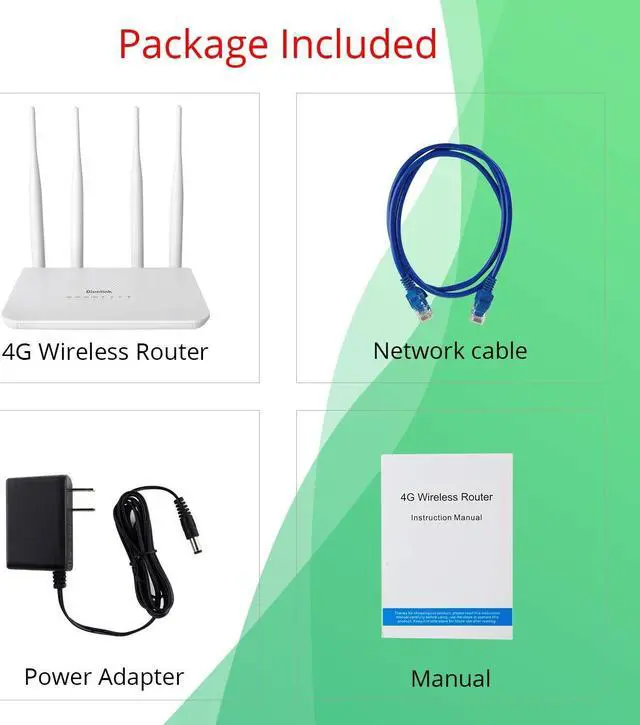 Alt view image 6 of 7 - 4G LTE CPE Unlocked 4G Wireless WiFi Router with SIM Card Slot-300Mbps WiFi Hotspot RouterSupport T-Mobile and ATT (4 Antenna)