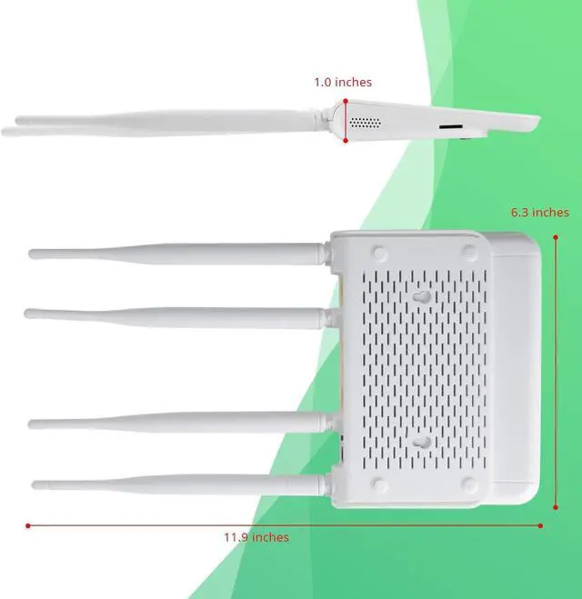 Alt view image 5 of 7 - 4G LTE CPE Unlocked 4G Wireless WiFi Router with SIM Card Slot-300Mbps WiFi Hotspot RouterSupport T-Mobile and ATT (4 Antenna)