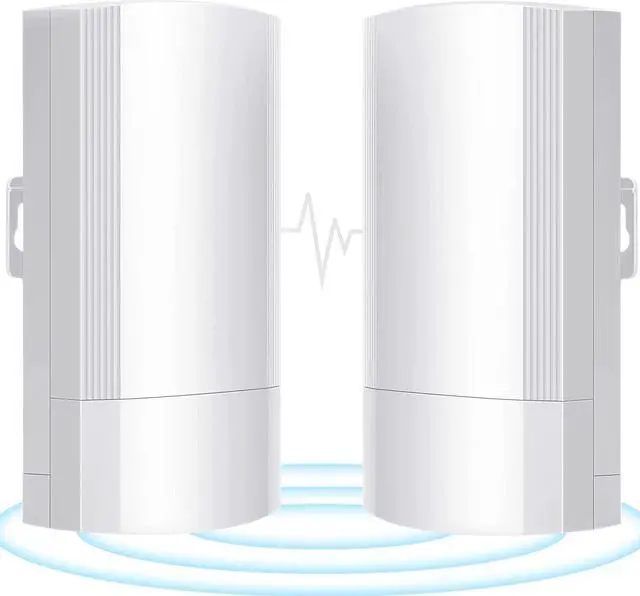 Main image of Wireless Bridge Set 900Mpbs 5.8G WiFi Outdoor CPE Point to Point Long Range up to 2-3KM CPE200 with 12dBi High-Gain Antenna24V PoE Power, IP65 Waterproof,2-Pack, White