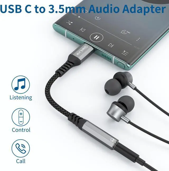 Alt view image 2 of 6 - USB Type C to 3.5mm Female Headphone Jack Adapter (3-Pack) USB C to Aux Audio Dongle Cable Cord for iPhone 16 15 Pro Max Plus  Galaxy S24 S23+ S22 S21 S20 Ultra Note 20 Pixel XL iPad Pro