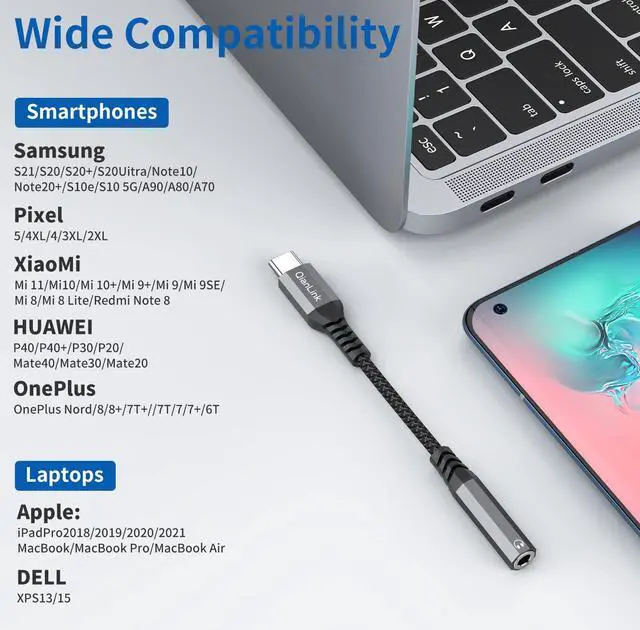 Alt view image 3 of 6 - USB Type C to 3.5mm Female Headphone Jack Adapter (3-Pack) USB C to Aux Audio Dongle Cable Cord for iPhone 16 15 Pro Max Plus  Galaxy S24 S23+ S22 S21 S20 Ultra Note 20 Pixel XL iPad Pro