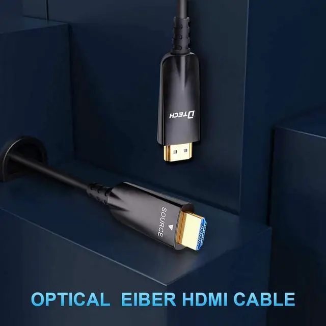 Alt view image 5 of 7 - 75ft Fiber Optic HDMI Cable with 4K 30Hz and 1080p 60Hz HD Video 3D ARC HDCP CEC High Speed Supported (75 Feet, Black) compatible with DVD Player, computer monitor, gaming console, TV
