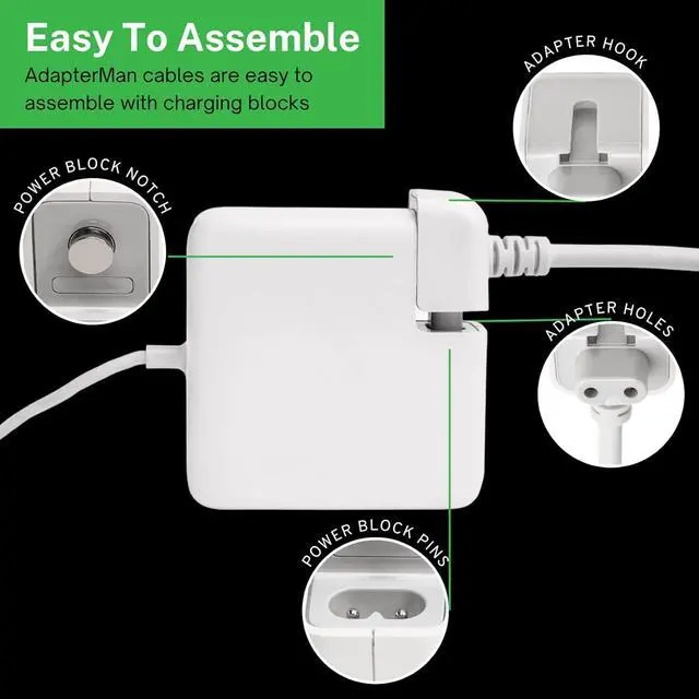 Alt view image 4 of 6 - UK Power Adapter Extension Cable 1.8m/6ft for MacBook Apple Chargers, for International Travel with a Laptop