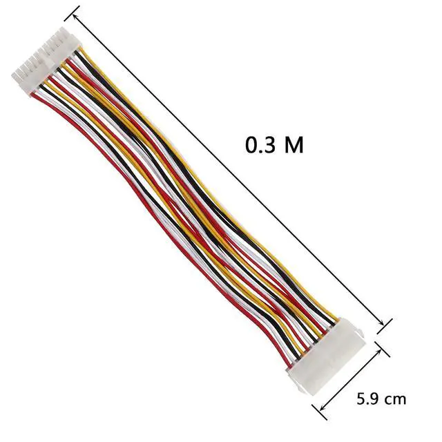 Alt view image 4 of 5 - 30cm ATX 24 Pin Motherboard Power Supply Extension Cable, 18AWG PSU ATX 24 Pin Male to 24 Pin Female Extender Power Cable for CPU Motherboard Computer(24-24)