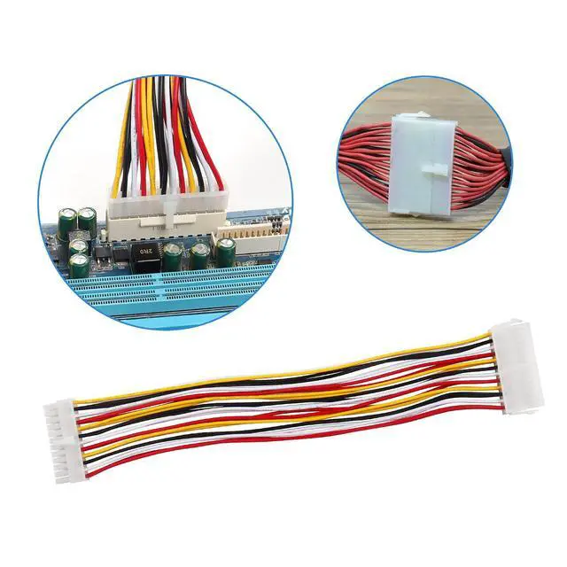 Alt view image 5 of 5 - 30cm ATX 24 Pin Motherboard Power Supply Extension Cable, 18AWG PSU ATX 24 Pin Male to 24 Pin Female Extender Power Cable for CPU Motherboard Computer(24-24)