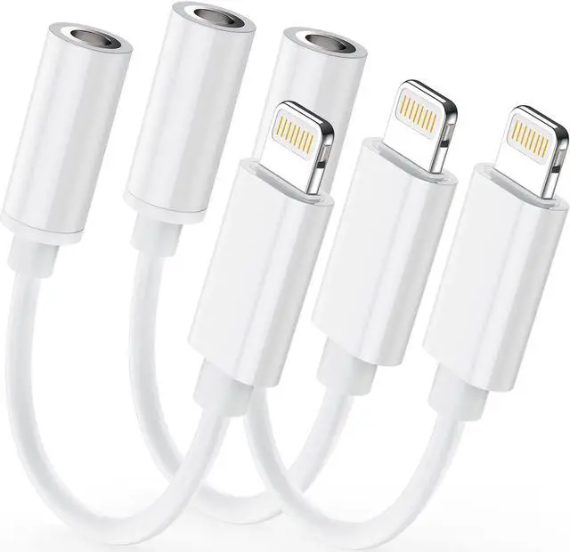 Main image of (Latest Version) iPhone Adapter3 Pack Apple Lightning to 3.5mm Jack Aux Audio Accessories Headset Splitter Adaptor Compatible for Music Compatible with iPhone 14/13/XS/7 8 Support All iOS System