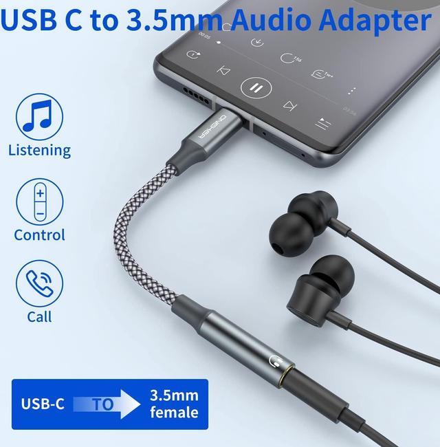 Usb C To Aux Headphones Jack Adapter, Type C To Headphones Audio Adapter  With Dac Chip Dongle Cable Cord For Pixel 7 6 5 4 3 2 Xl, 22 Galaxy  S22/s21/s20 Ultra