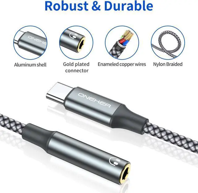 Alt view image 4 of 6 - USB Type C to 3.5mm Headphone Jack Adapter (2-Pack) USB C to Aux Female Audio Dongle Cable Cord Compatible with Samsung Galaxy S23 S22 S21 S20 Ultra S10 S9 Plus Note 20 10 Pixel 3 4 5 6 XL iPad Pro