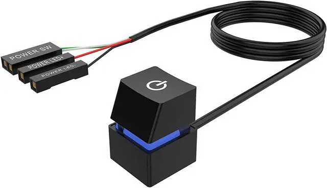 Main image of Desktop Computer Power Switch External Remote Start PC Motherboard Power On Off Switch Button Extension Cable